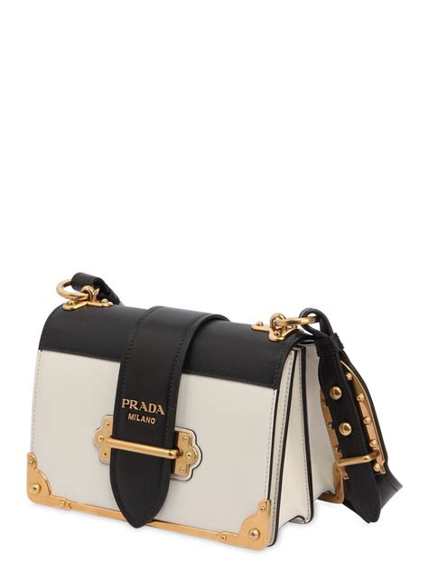 prada cahier white and black